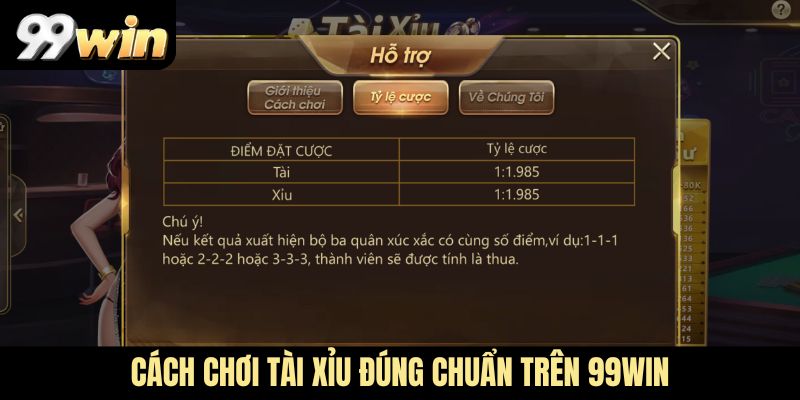 Cách chơi Tài Xỉu đúng chuẩn trên 99WIN