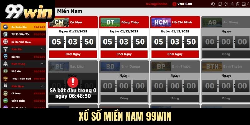 xổ số miền Nam 99WIN